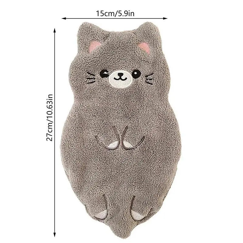 1PC Cute Tanuki Animal Print Cartoon Hand Towel - Hangable, Soft Coral Velvet, Child-Safe, Lint-Free, Thick, Absorbent, High-Quality, Child Cartoon Graphic, Ideal for Kitchen, Bathroom, Birthday Holiday Gift, Hangable Towel, Absorbent Hand Towels
